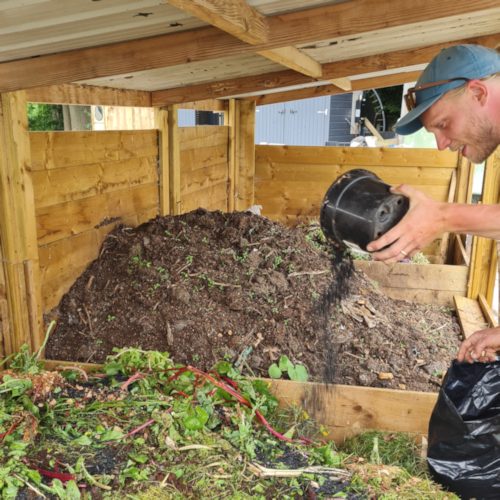 fig 009 55 litres of biochar being added to compost